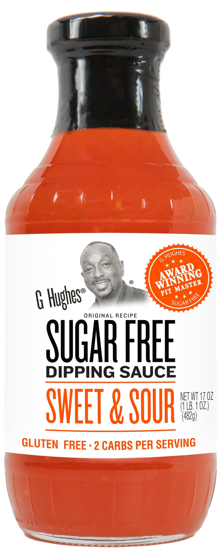 Front package of G Hughes Sugar Free Dipping Sauce, Sweet & Sour, 17 oz