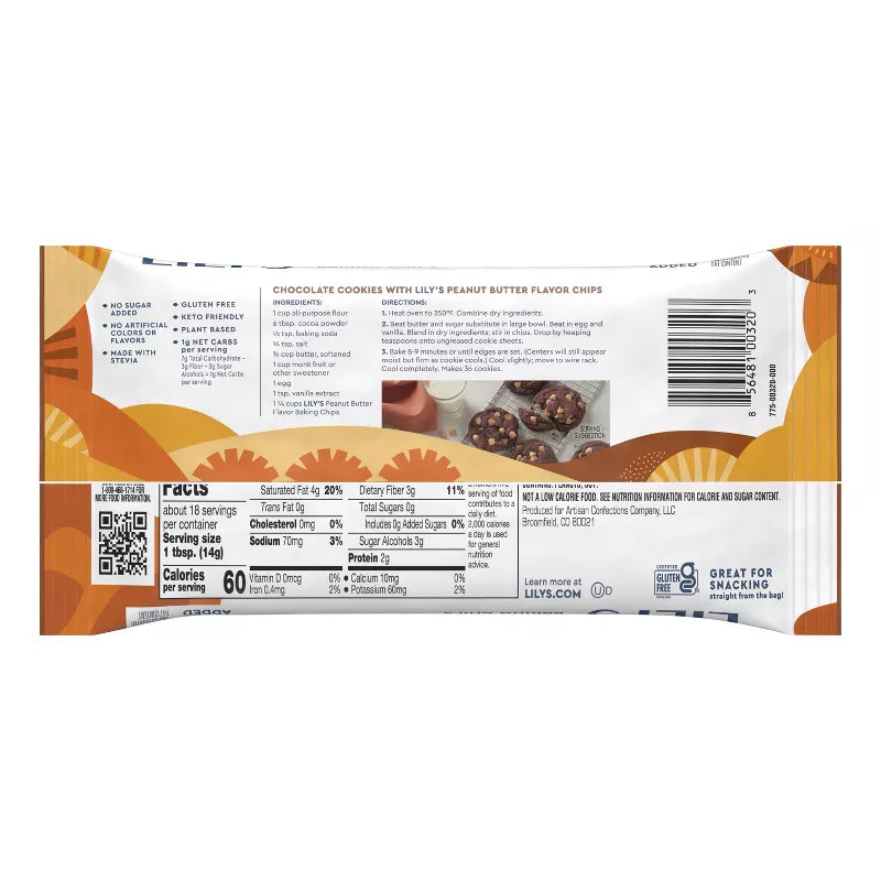 Lily's Peanut Butter Flavor Baking Chips, 9 oz bag