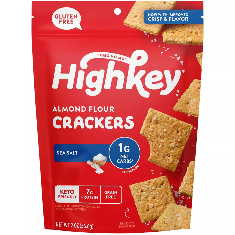 HighKey Snacks Almond Flour Crackers 2 oz - Sea Salt