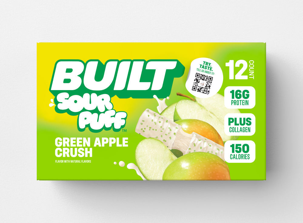 Built Bar Sour Puff - Green Apple Crush 12 Bars