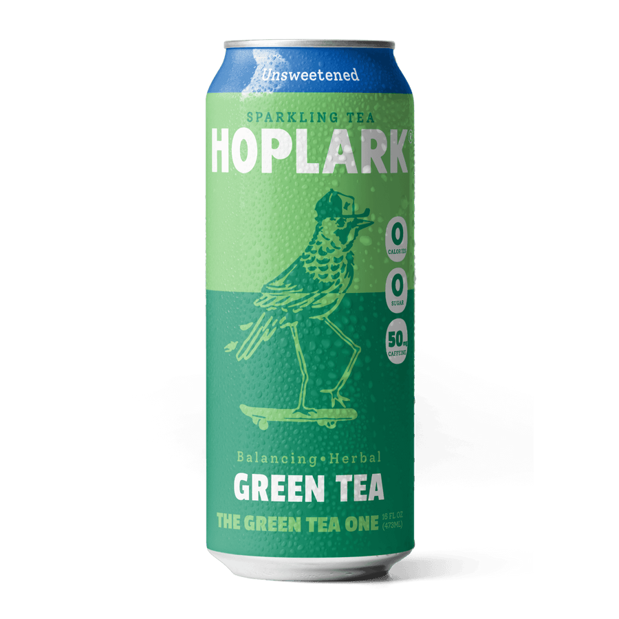 Hoplark Sparkling HopTea, 16 fl oz - The Green Tea One, with 50mg Caffeine One Can