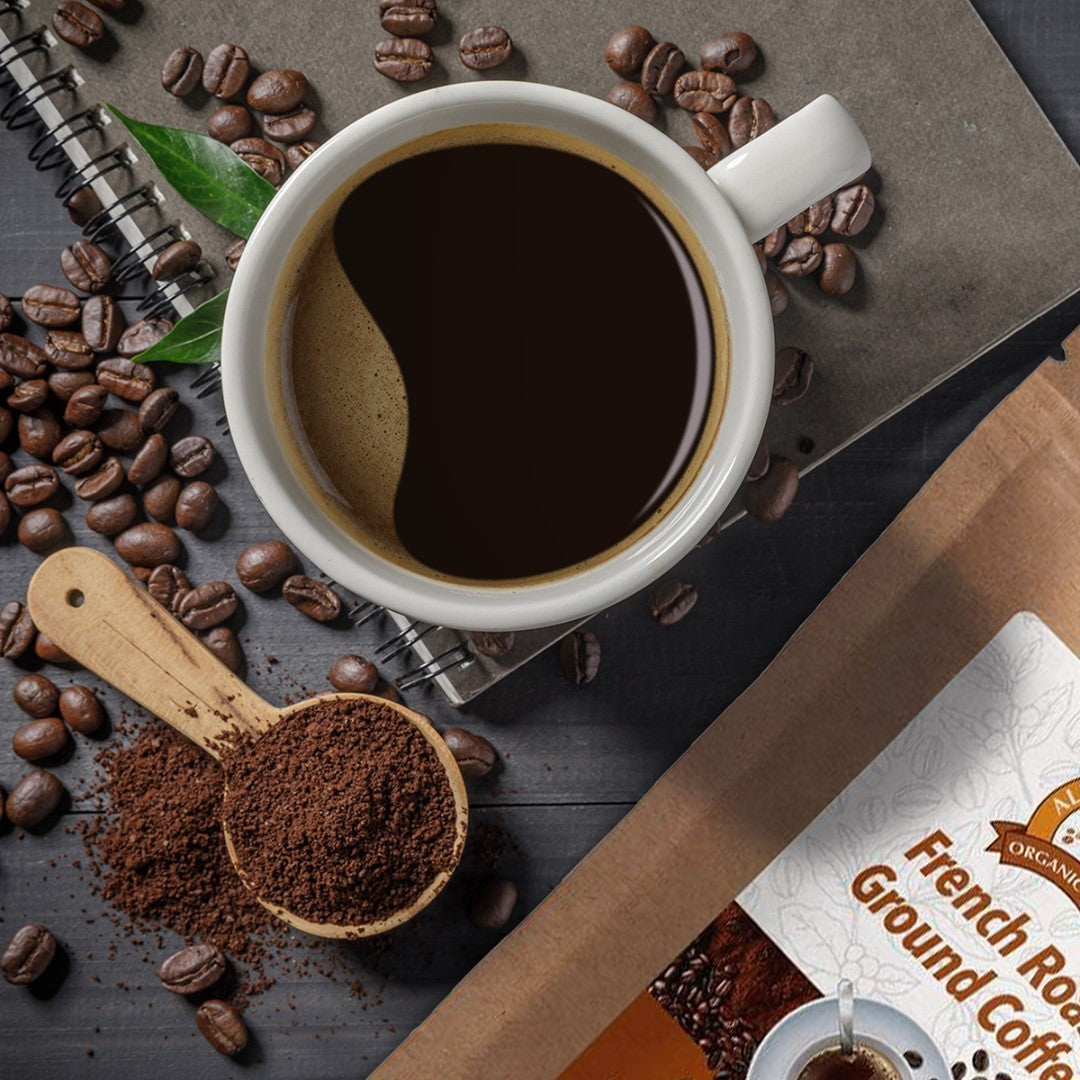 Alex's Low Acid Organic Coffee™ - French Roast Fresh Ground (5lbs)