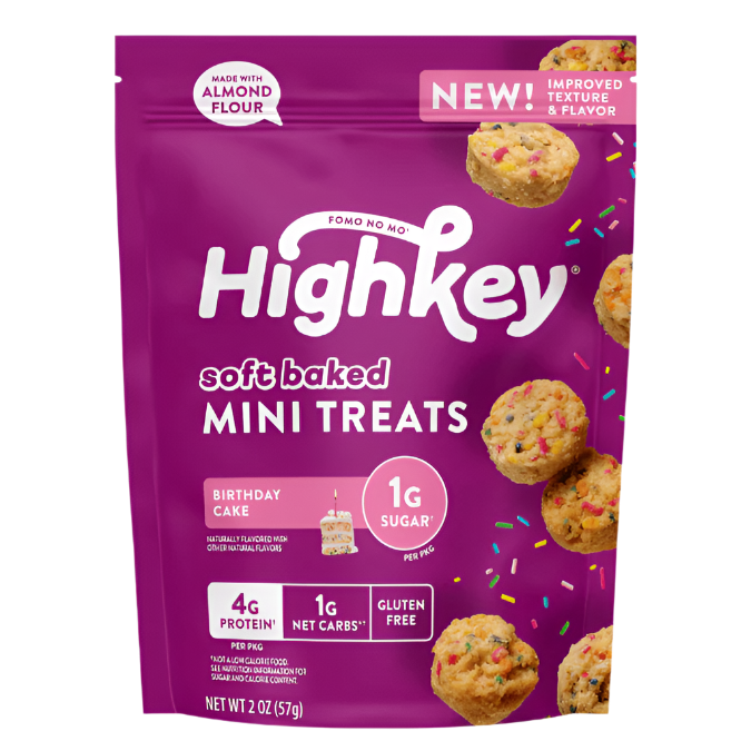 HighKey Snacks Keto Soft Baked Mini Treats - Birthday Cake