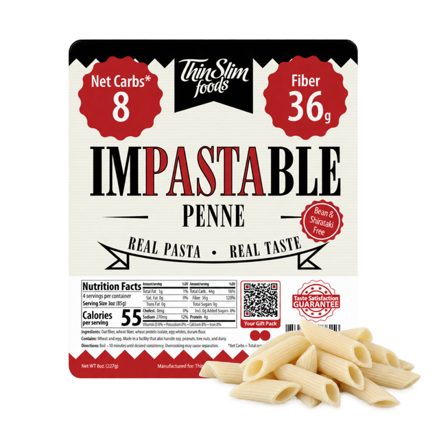 Impastable Penne Pasta, real pasta with 4 grams of protein.  