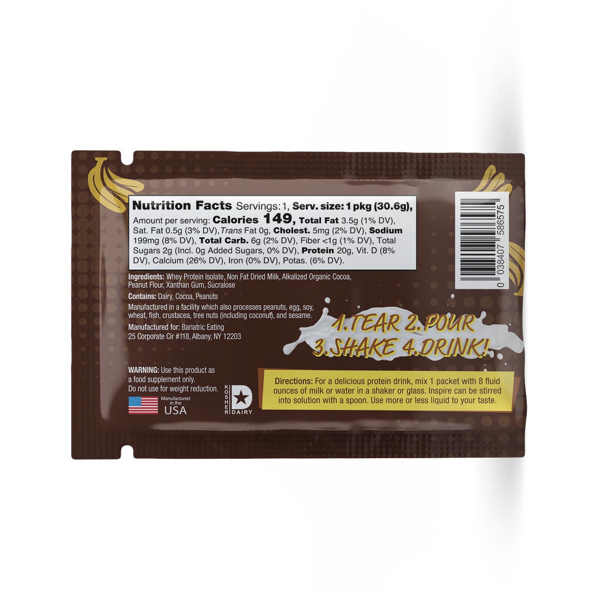 Inspire Chocolate Peanut Butter Banana Protein Powder - One Serving