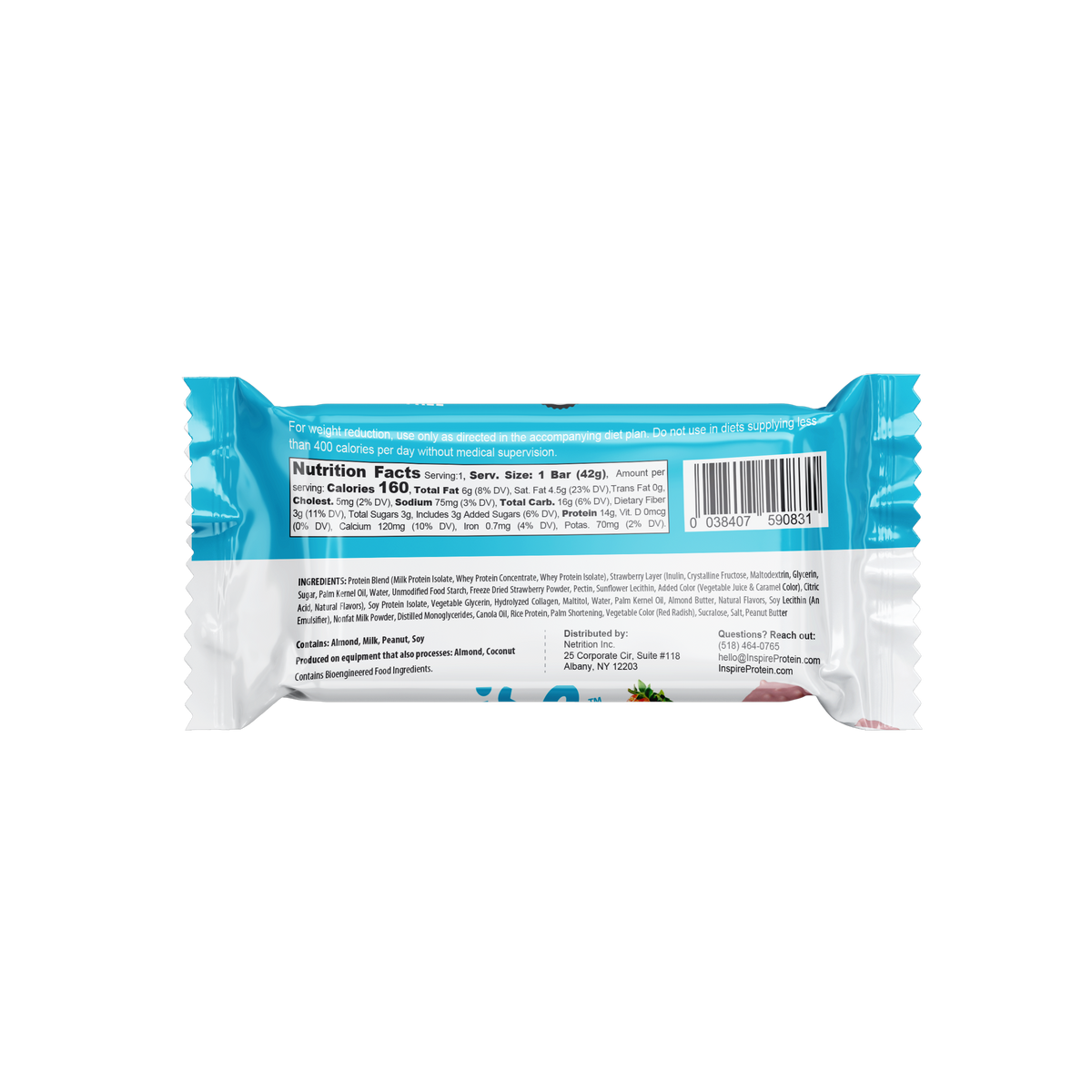 Inspire High Protein Bars - Strawberry Shortcake - One Bar