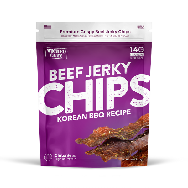 High Protein Beef Jerky Chips by Wicked Cutz - Korean BBQ