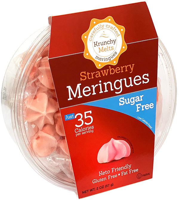 Krunchy Melts Sugar Free Meringues - Strawberry 2 oz.