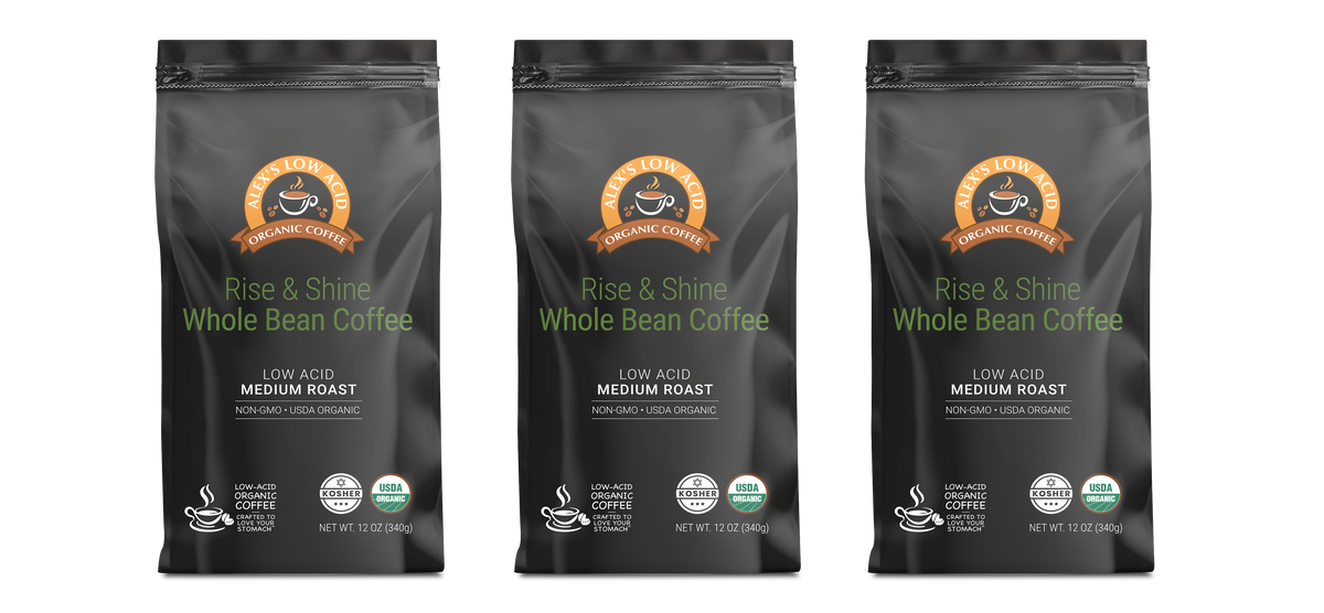 Alex's Low Acid Organic Coffee™ - Rise & Shine Whole Bean (12oz)