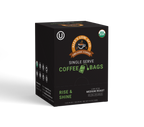 Alex's Low-Acid Organic Coffee™ Rise & Shine Coffee Steep Bags (Tea Bag Style) - 10-Pack Box