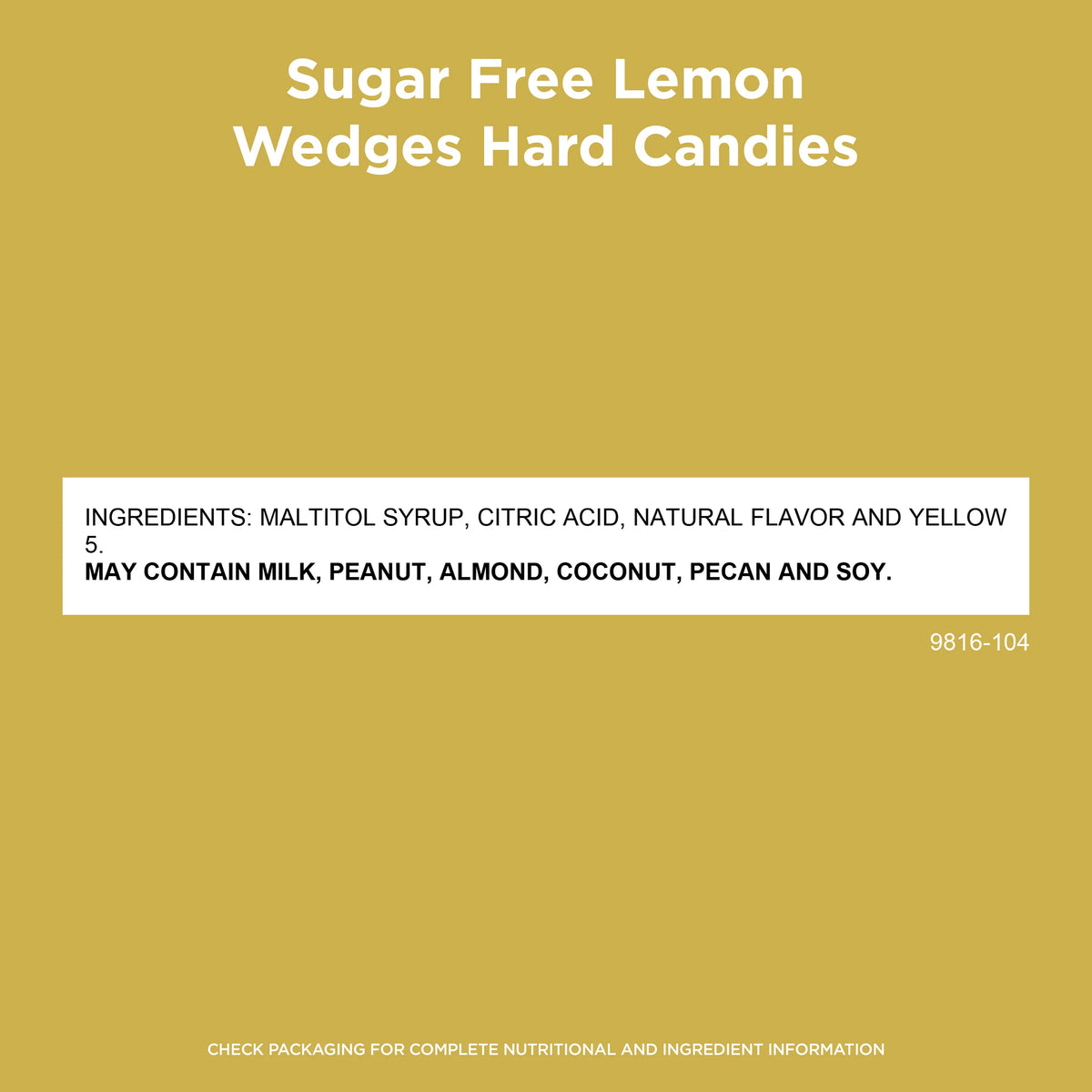 Russell Stover Sugar Free Hard Candies, 12 oz - Lemon Wedges, One Bag