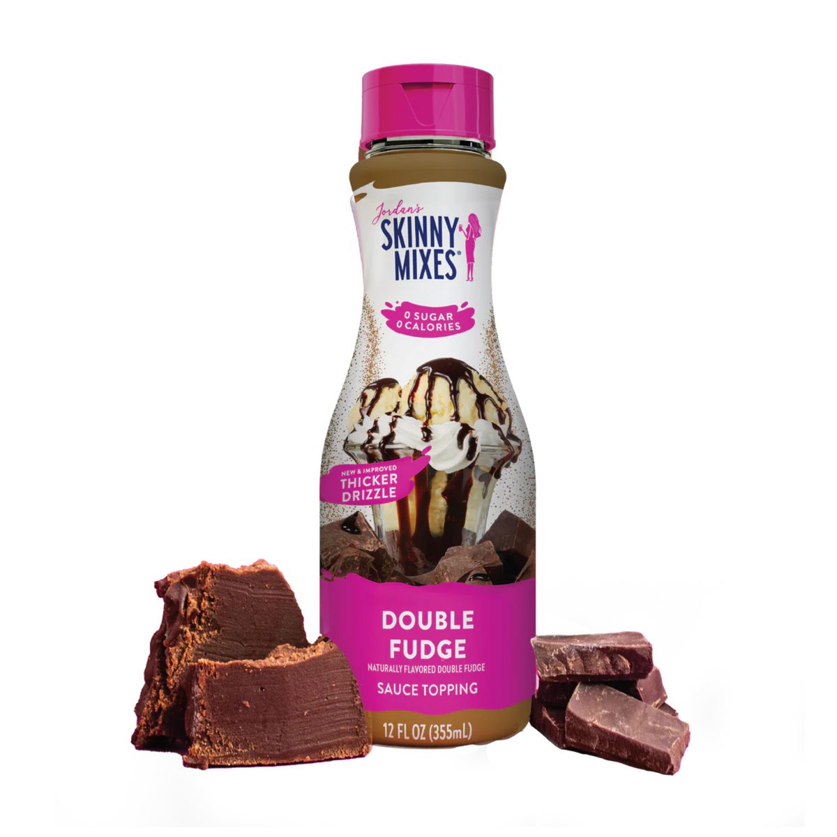 Jordan's Skinny Mixes Sugar Free Sauce Topping, 12 fl oz, Double Fudge.