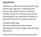 Ingredients for ChocZero Lemon Curd, 11 oz