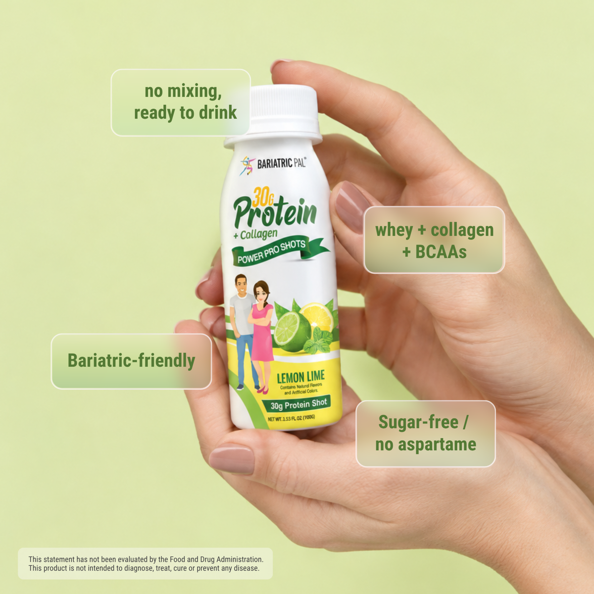 Whey & Collagen Protein Power Pro Shots, Lemon Lime, image 3