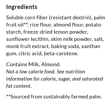 Ingredients for ChocZero Wafer Cookies, 8 oz, Lemon
