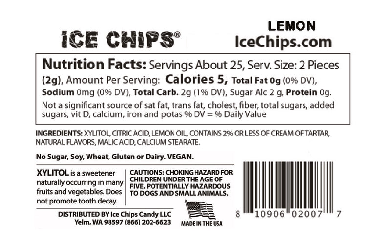 Ice Chips Sugar Free Candy - Lemon