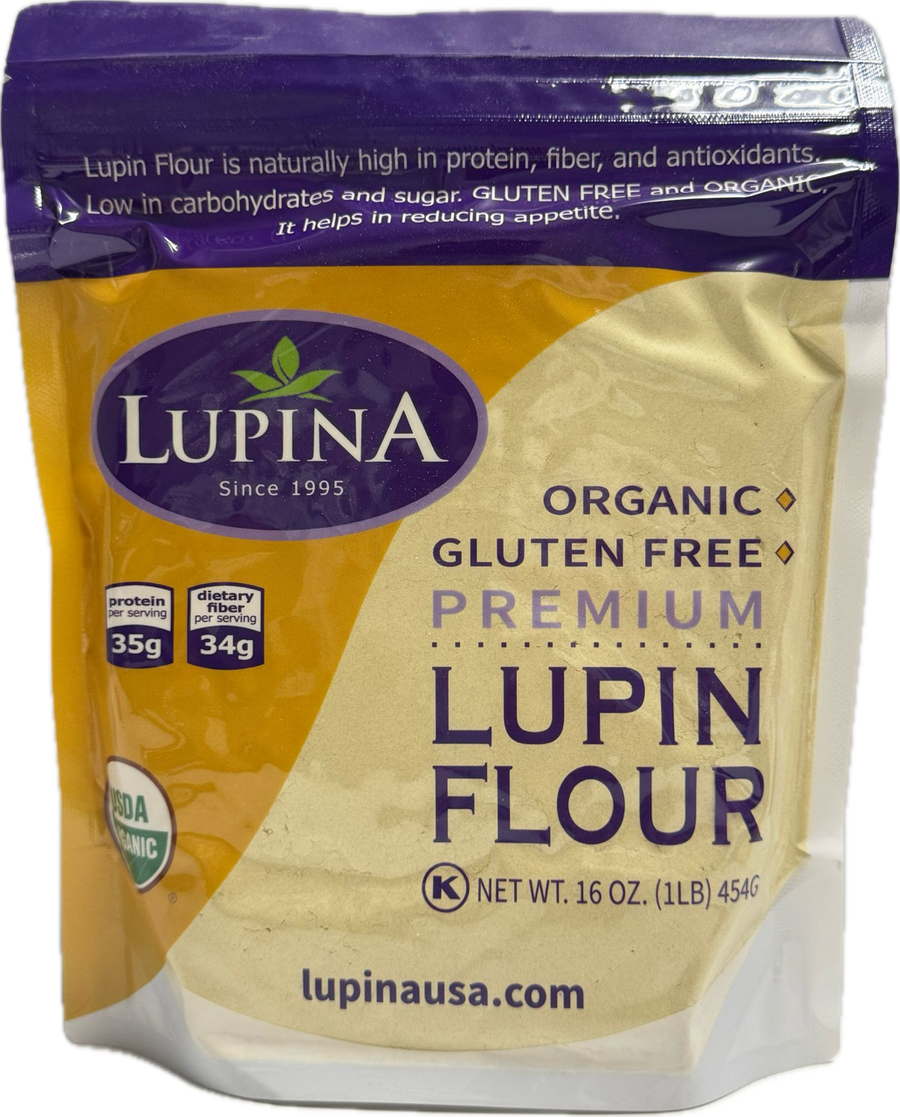 Lupina Organic Lupin Flour 1 lb, front of bag