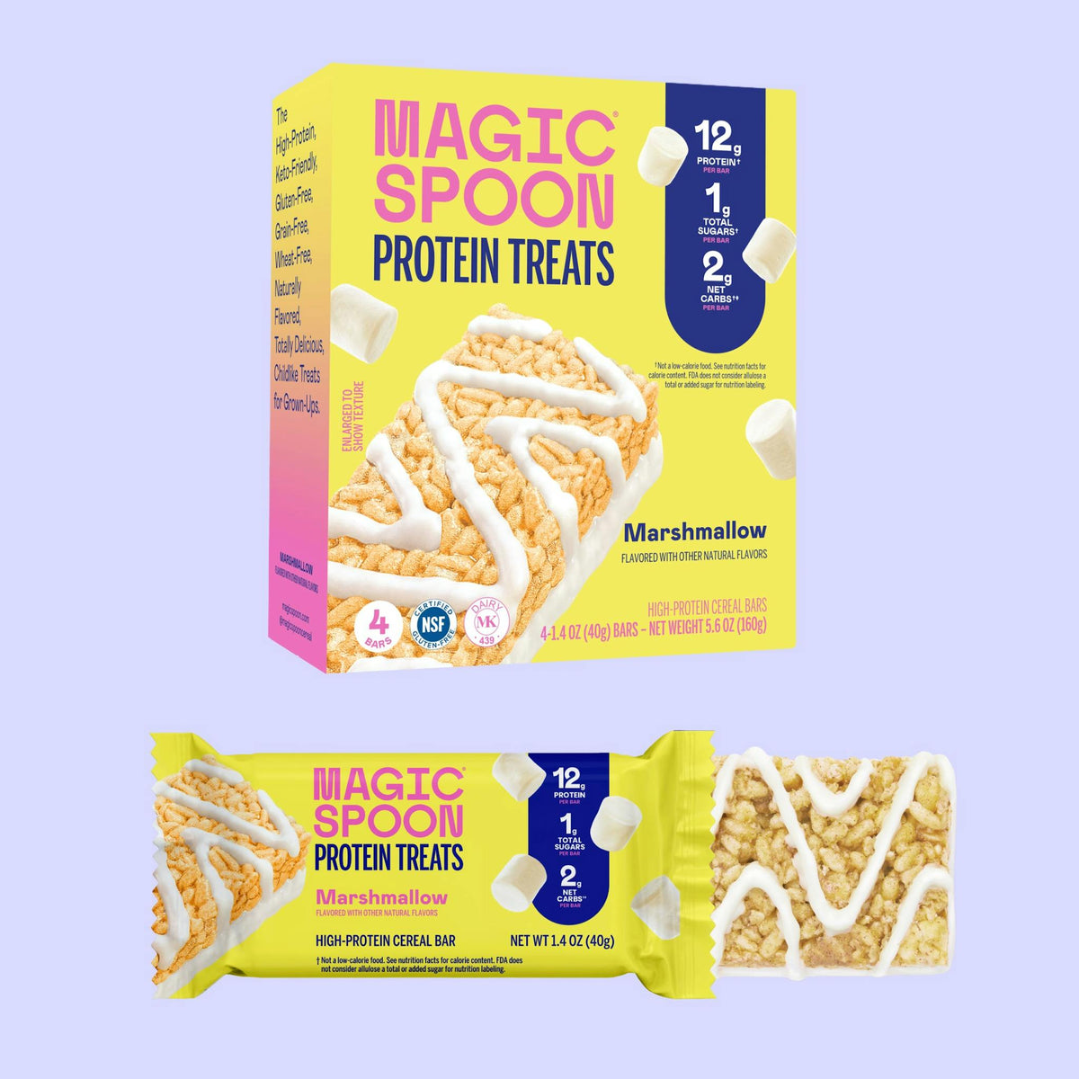 Magic Spoon Protein Treats, 4 Bars - Marshmallow