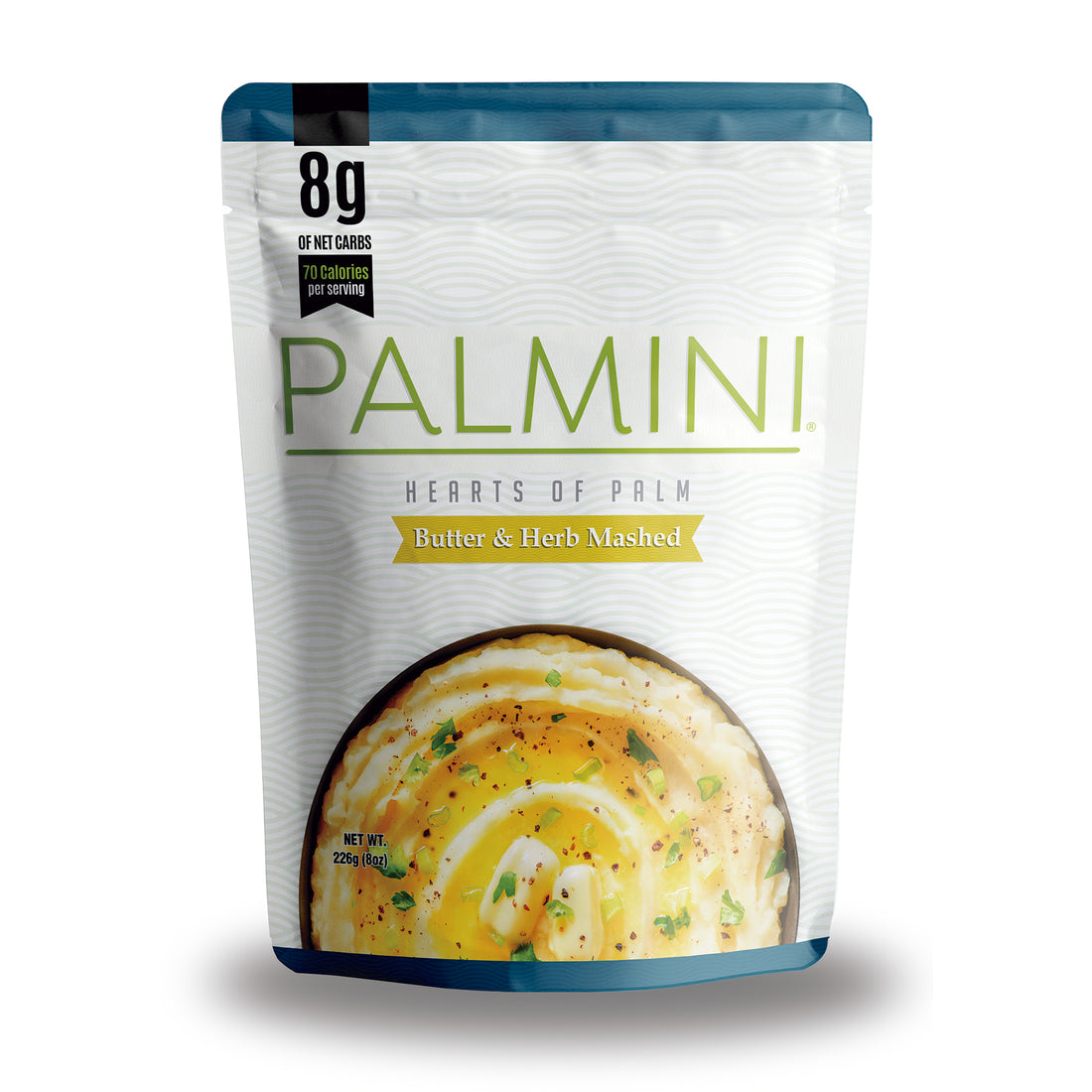 Palmini Low Carb Hearts Of Palm - Mashed - Butter & Herb, 8oz One Pouch
