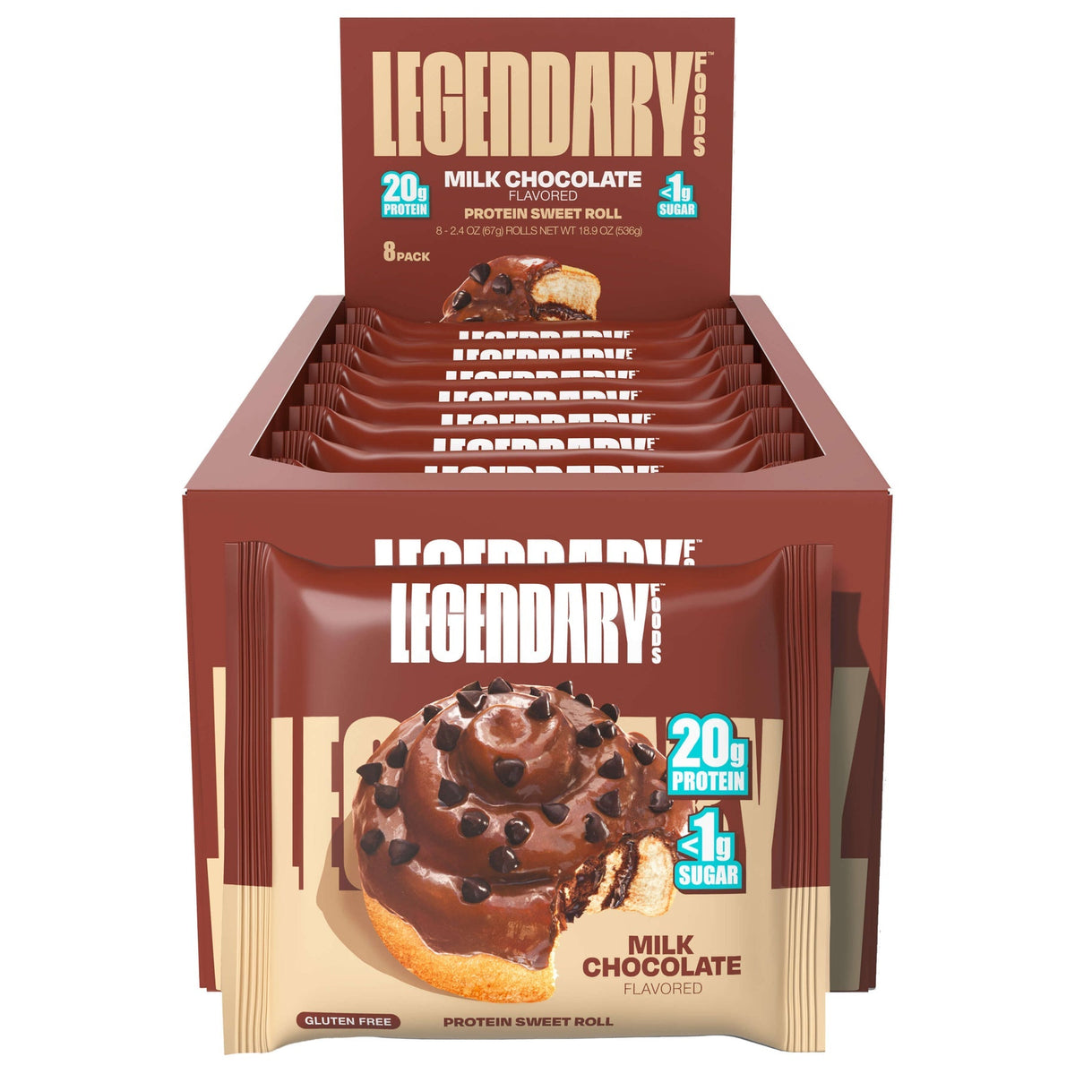 Legendary Foods Protein Sweet Roll - Milk Chocolate, 8-Pack
