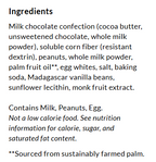 Ingredients for ChocZero Mini Size Rhea Candy Bar