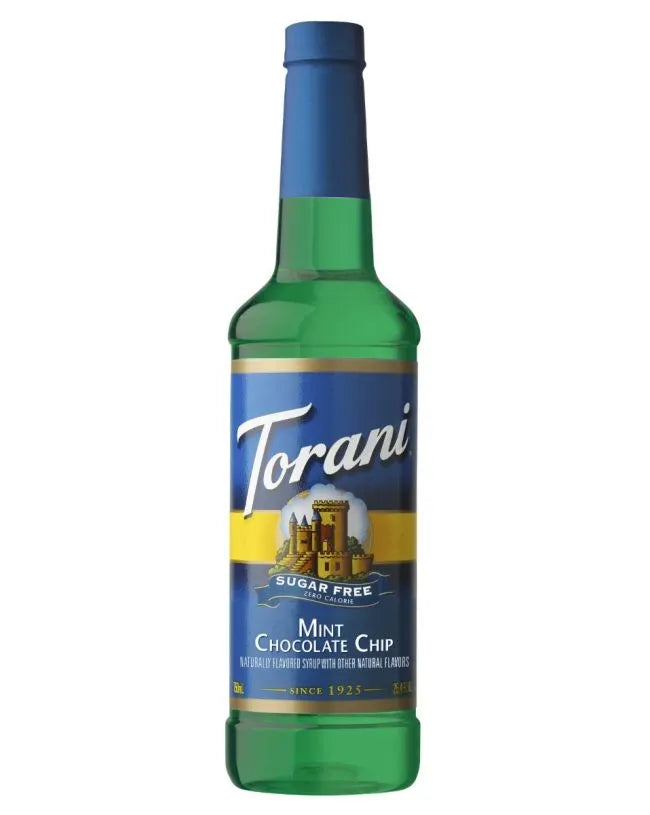 Torani Sugar Free Syrup, Mint Chocolate Chip (plastic) / 750 ml (25.4 oz).