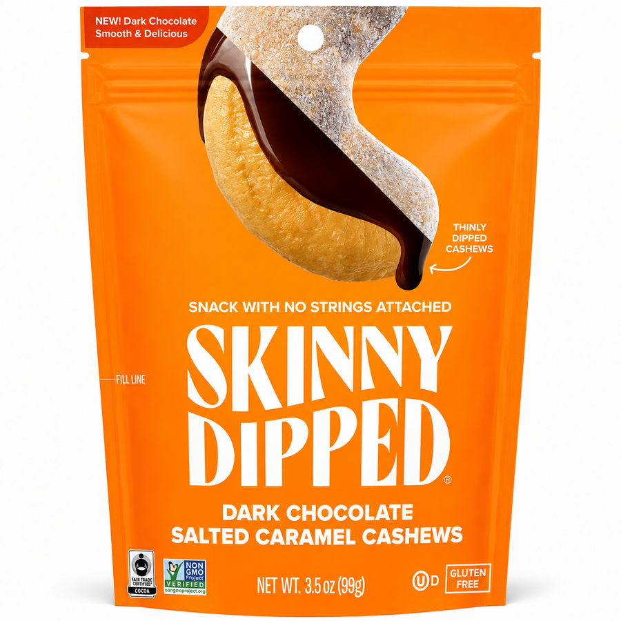 SkinnyDipped Cashews, 3.5 oz - Dark Chocolate Salted Caramel