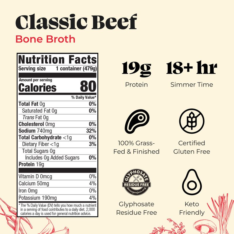Kettle and Fire Bone Broth - 16.9oz Classic Beef