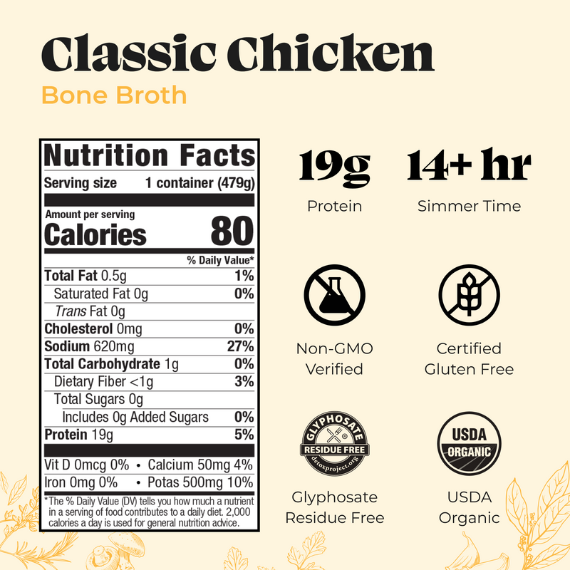 Kettle and Fire Bone Broth - 16.9oz Classic Chicken