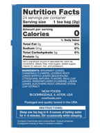Nutrition facts label for NOW Nighttime Herbal Tea 24 bags