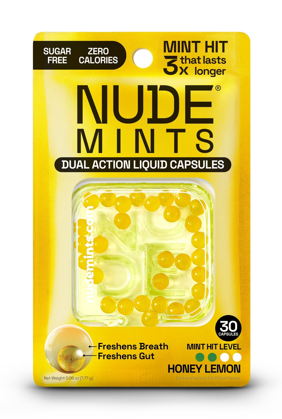Breath + Gut Mints For Gut Healthy by NUDE - Honey Lemon product package