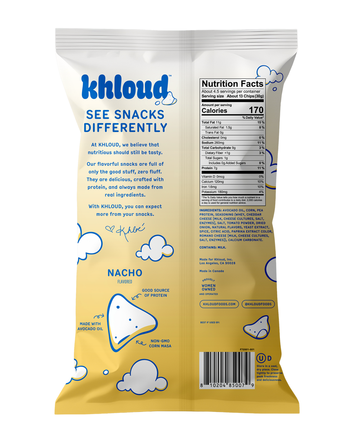 Khloud Protein Chips, 5 oz - Nacho
