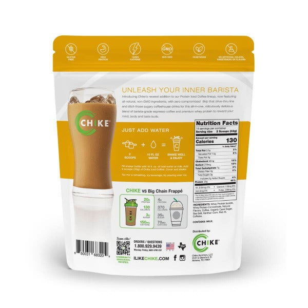 Chike Nutrition Natural High Protein Iced Coffee, 14 Serving Bag - Vanilla Latte, 16.3oz