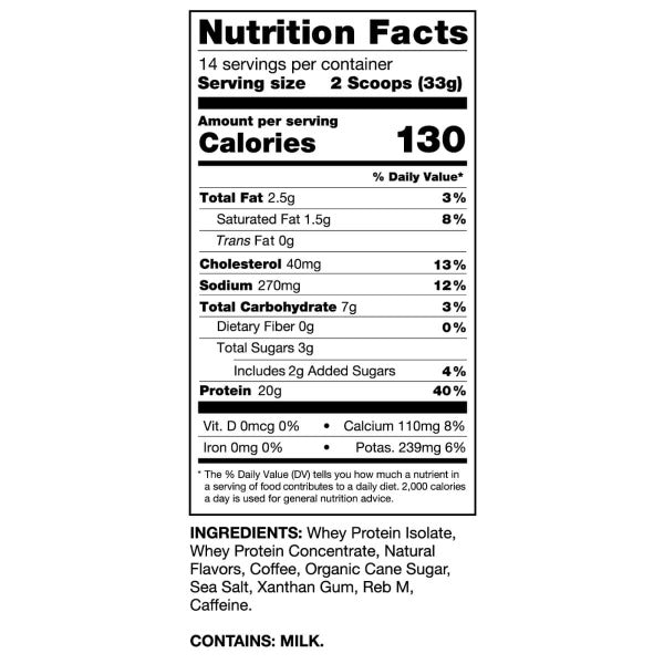 Chike Nutrition Natural High Protein Iced Coffee, 14 Serving Bag - Vanilla Latte, 16.3oz