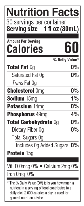 ProSource NoCarb Liquid Protein label