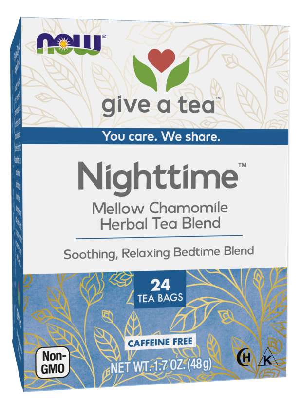 NOW Nighttime Herbal Tea 24 bags product package