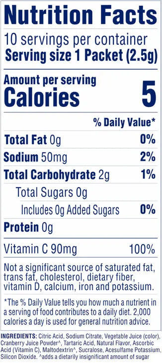 Ocean Spray Zero Sugar Drink Mix, 10 packets - Cran x Grape