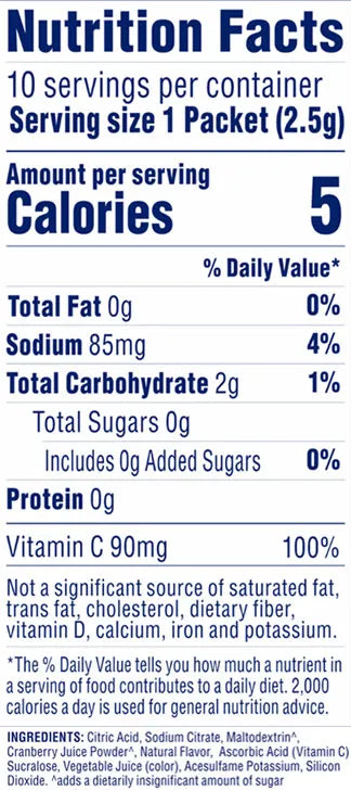 Ocean Spray Zero Sugar Drink Mix, 10 packets - White Cran x Peach