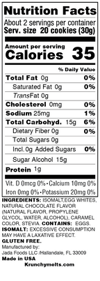 Krunchy Melts Sugar Free Meringues - Chocolate 2 oz.