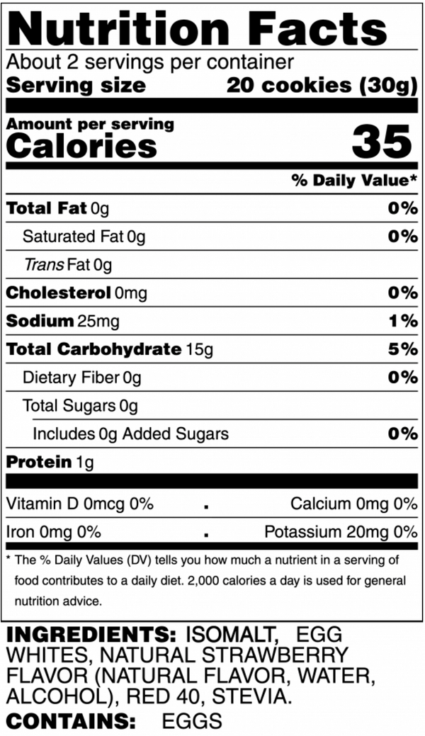 Krunchy Melts Sugar Free Meringues - Strawberry 2 oz.