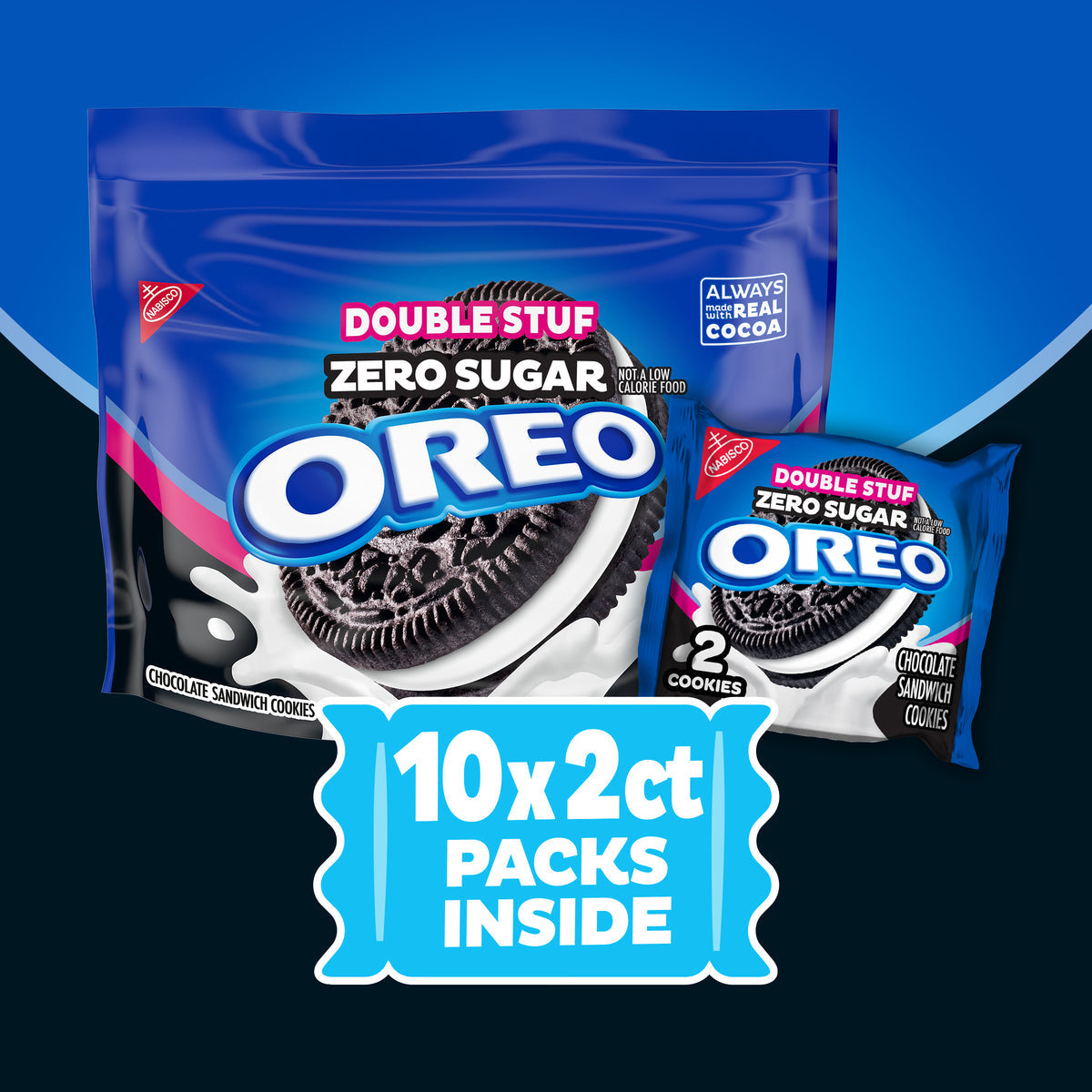 OREO Double Stuf Zero Sugar Chocolate Sandwich Cookies, 10.3 oz — gallery image 5