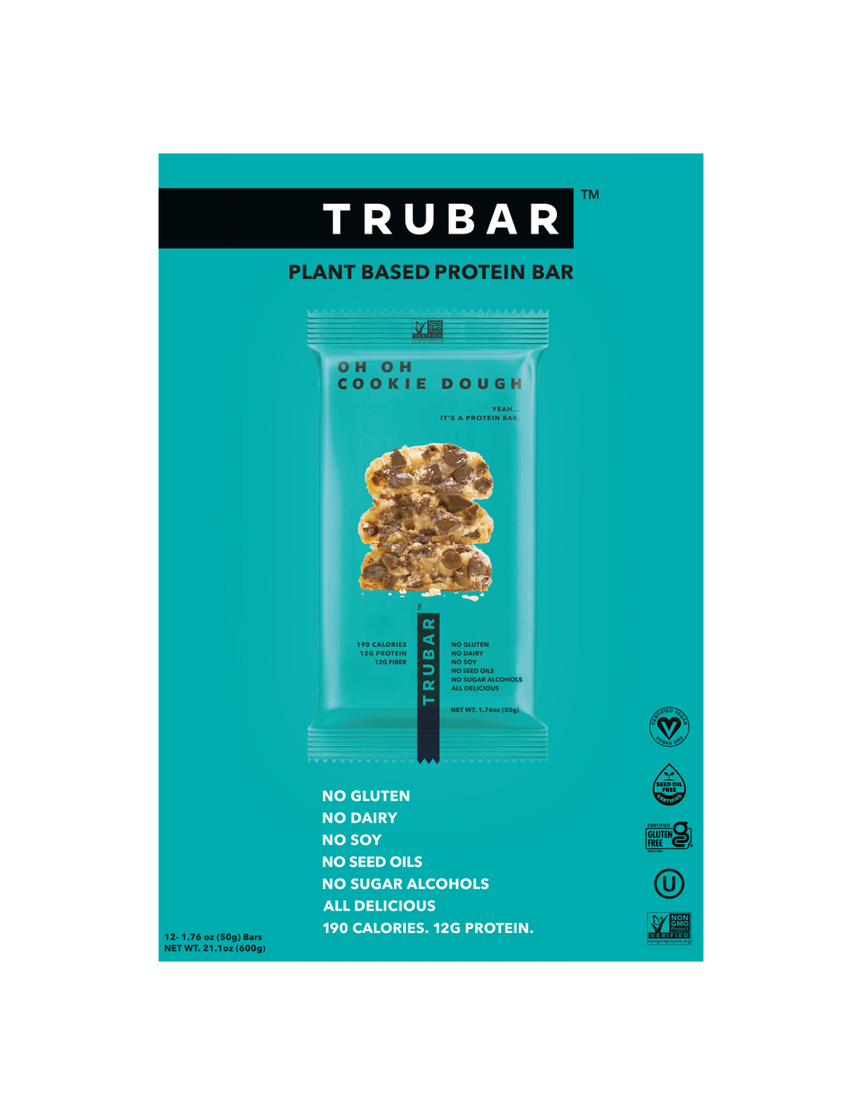 TRUBAR Plant-Based Protein Bar - Oh-Oh Cookie Dough