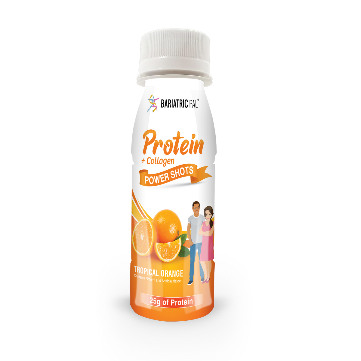 Whey & Collagen Protein Power Shots, Tropical Orange, image 1