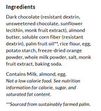 Ingredients for ChocZero Jolies Dark Chocolate Orange Cookies, 8 oz