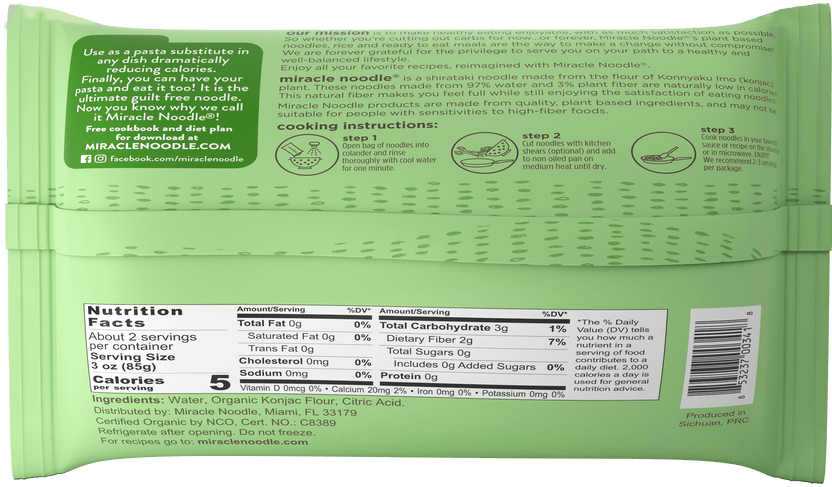 Miracle Noodle Organic Shirataki Pasta 7 oz.