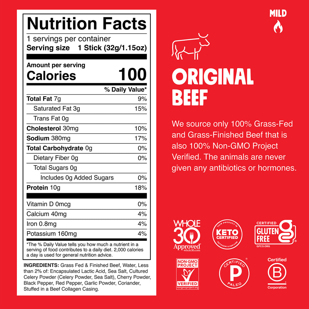 Chomps Meat Sticks - Original Beef One Stick