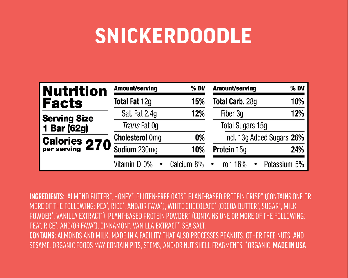 Kate's Real Food Protein Bars - Snickerdoodle