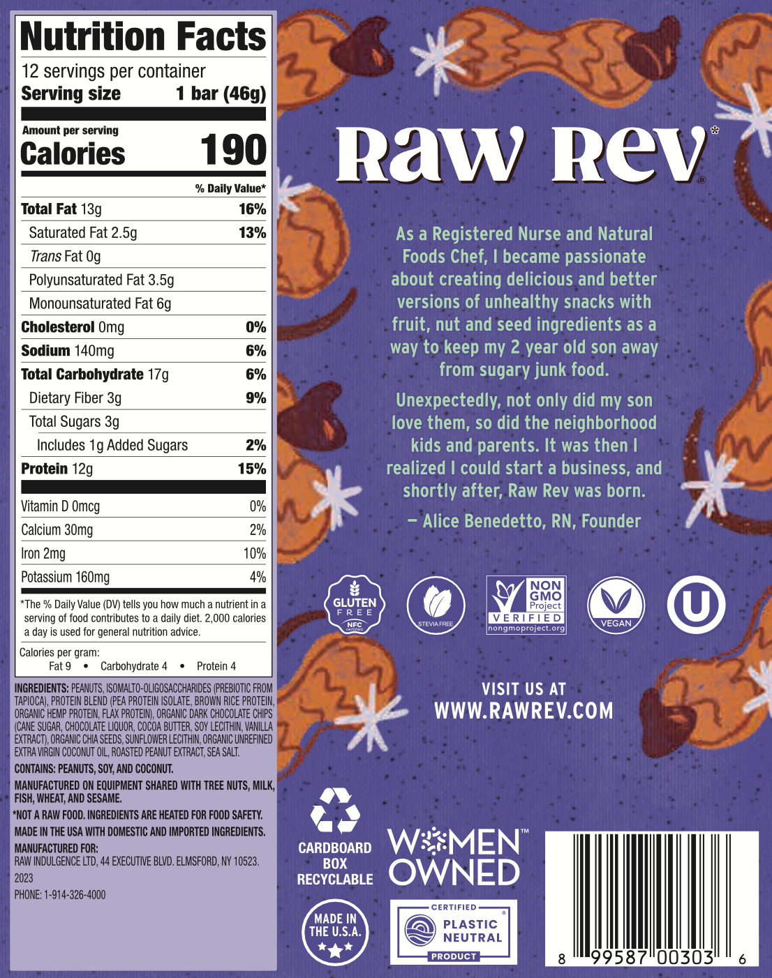 Raw Revolution Raw Rev Glo Bars - Peanut Butter, Dark Chocolate & Sea Salt