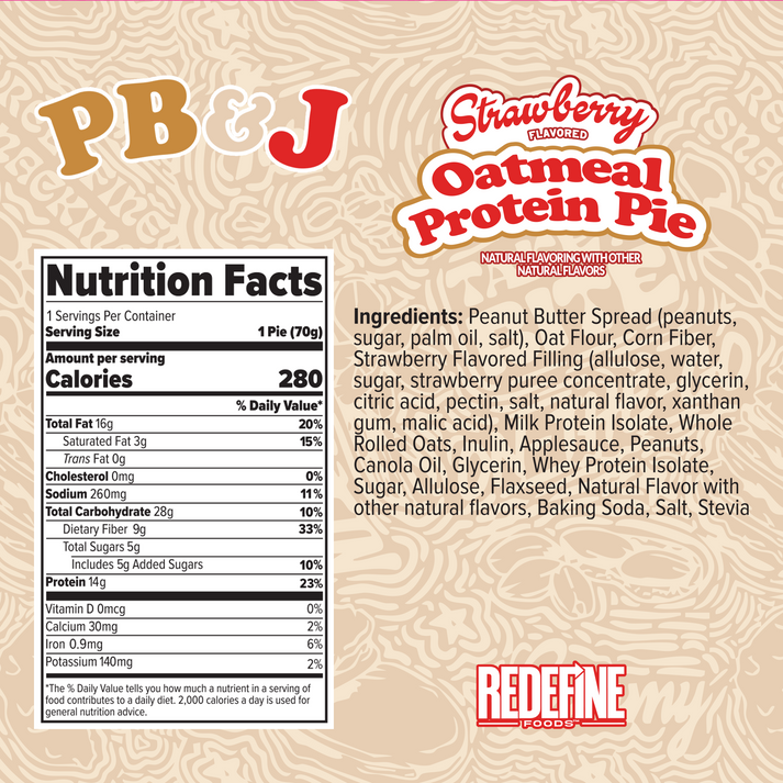 Redefine Oatmeal Protein Pie - PB&J Strawberry