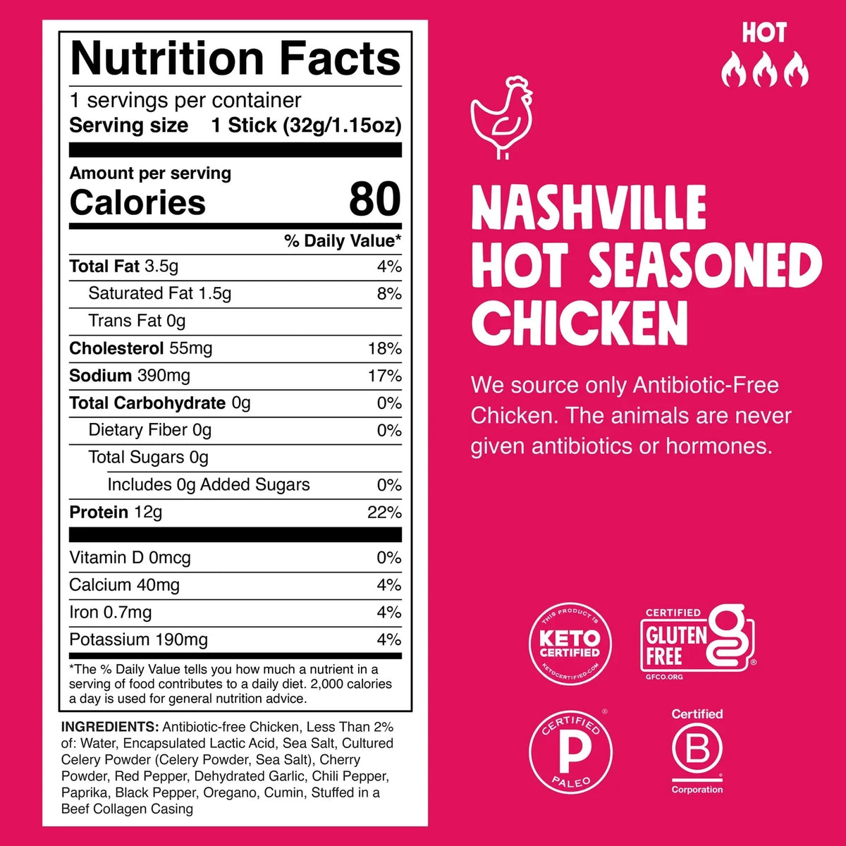 Chomps Meat Sticks - Nashville Hot Chicken